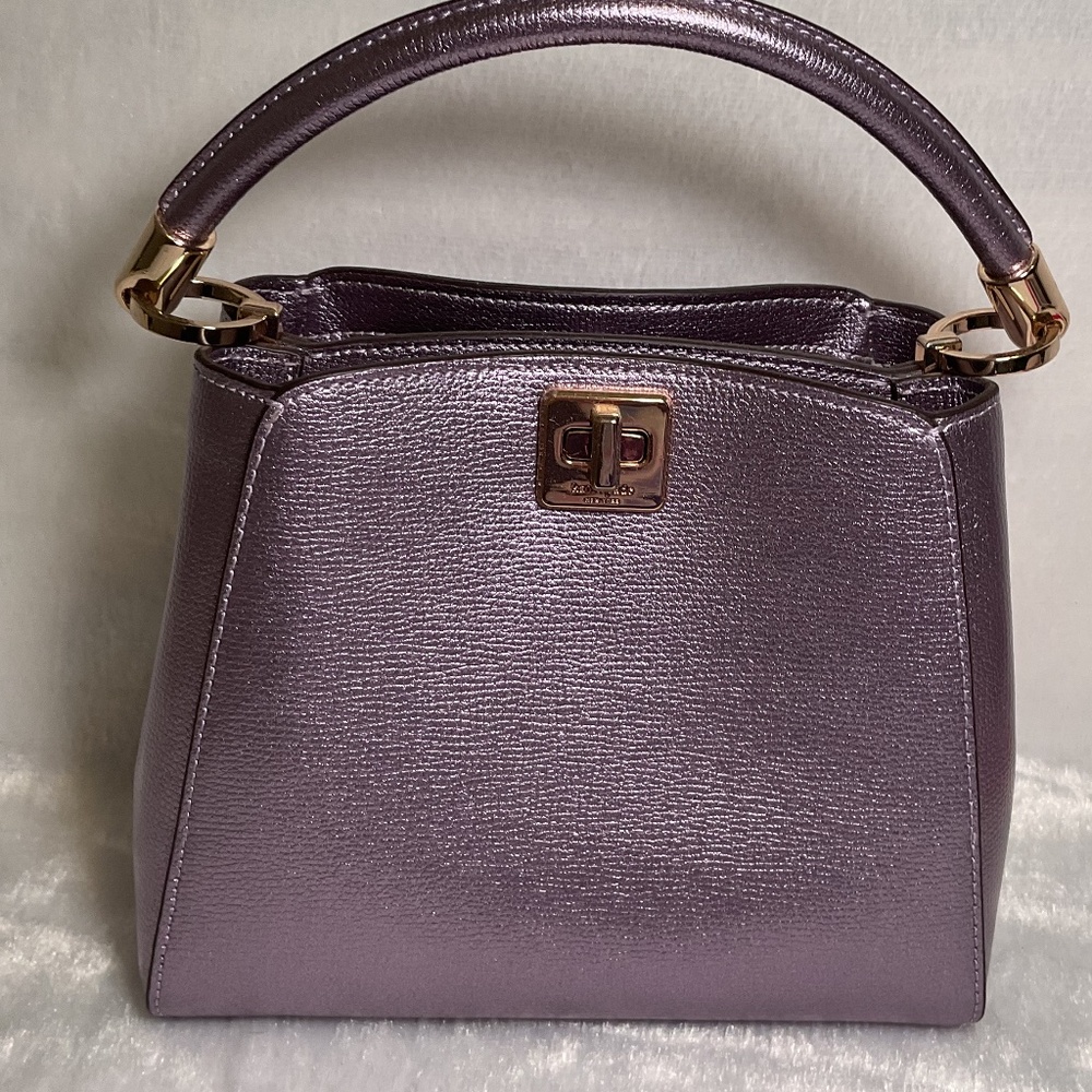 Kate Spade Phoebe Top Handle Leather Satchel In Metallic Lavender